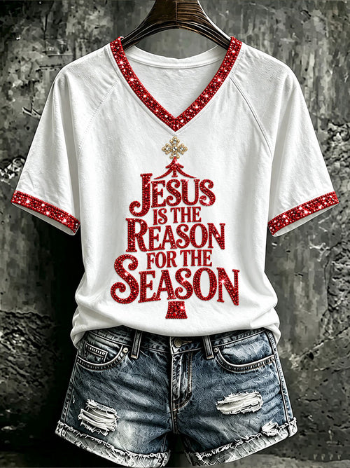 Women's Christmas Jesus is the Reason for the Season Print Top