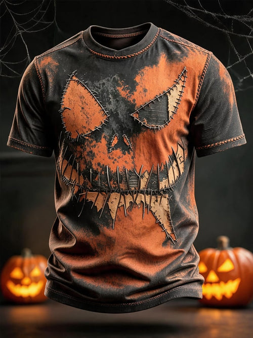 Men's Halloween Color-Block Print T-Shirt