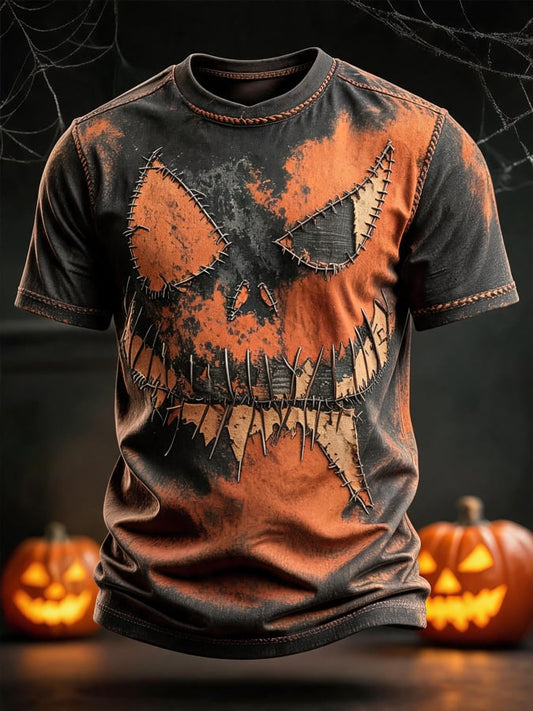 Men's Halloween Color-Block Print T-Shirt