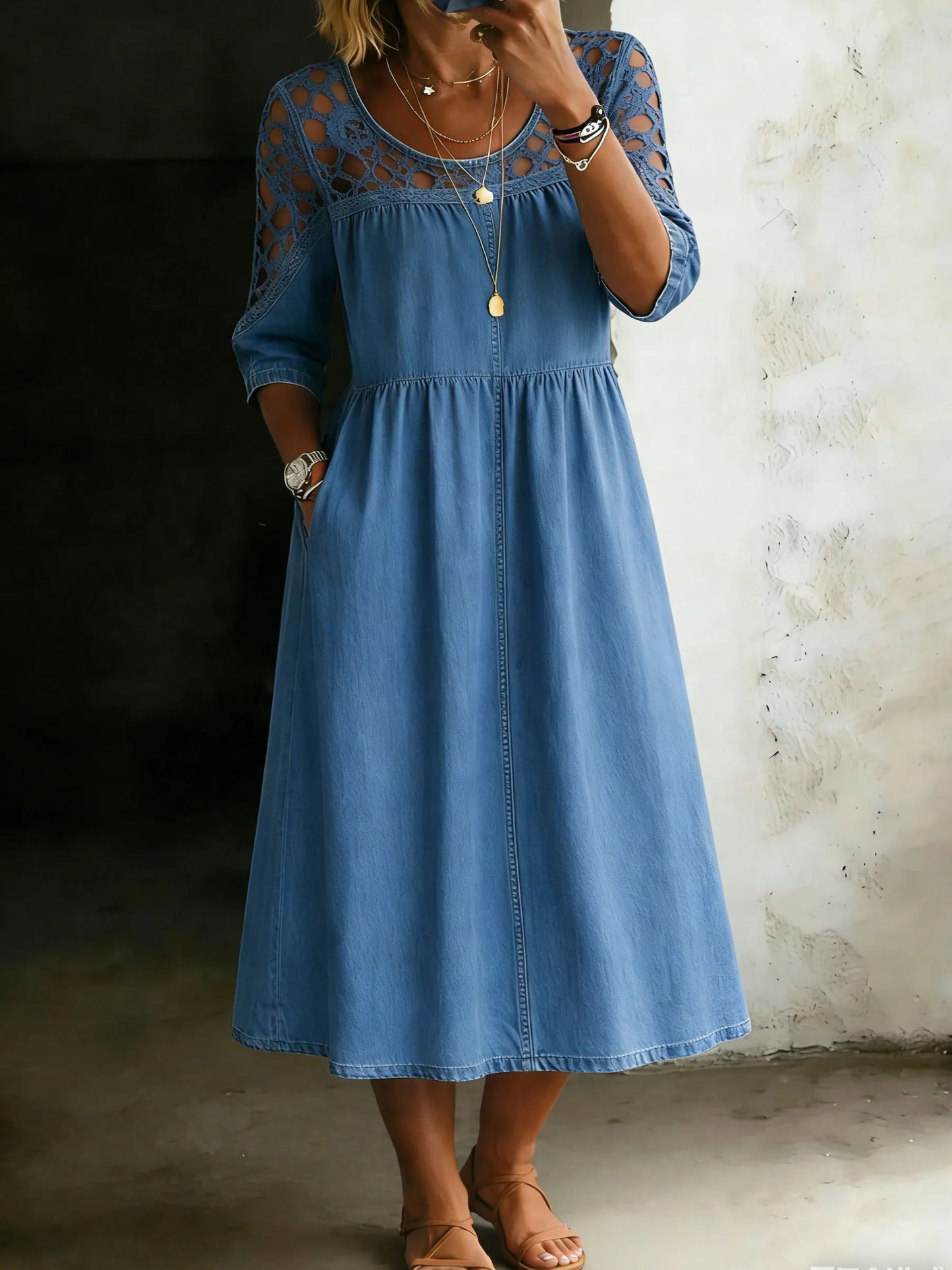 Women's Solid Color Casual Loose Denim Blouse Shirt