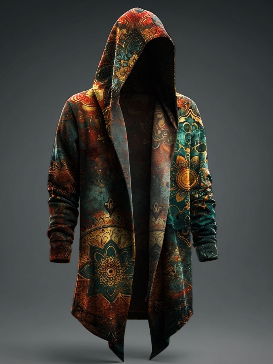 Ethnic Flowers Casual Hoodie Jacket