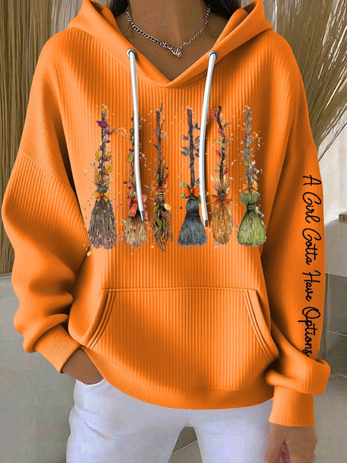 🔥Buy 2 Get 10% Off🔥Women's Halloween A Girls Gotta Have Options Print Casual Hooded Sweatshirt