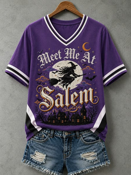 Meet Me At Salem Comfort Casual V-Neck T-Shirt