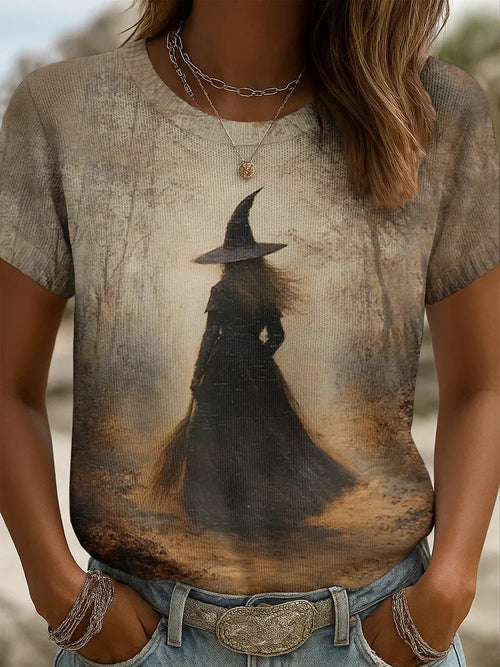 Women'S Halloween Atmosphere Printed Short-Sleeved T-Shirt