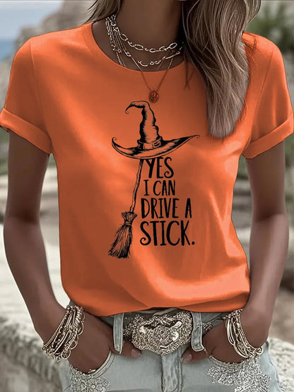 🔥Buy 2 Get 10% Off🔥Women's I Can Drive a Stick Print Casual T-Shirt