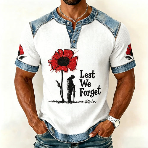 Men's Memorial Day Poppy Art Casual Top