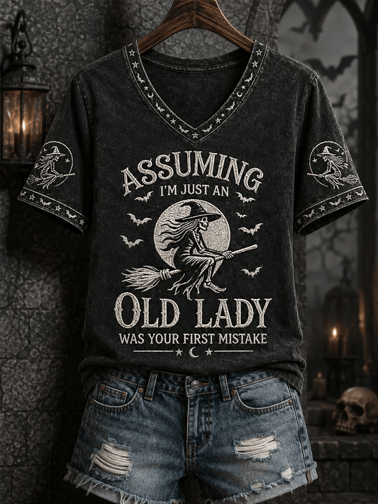 Women's Halloween Witch Printed T-shirt