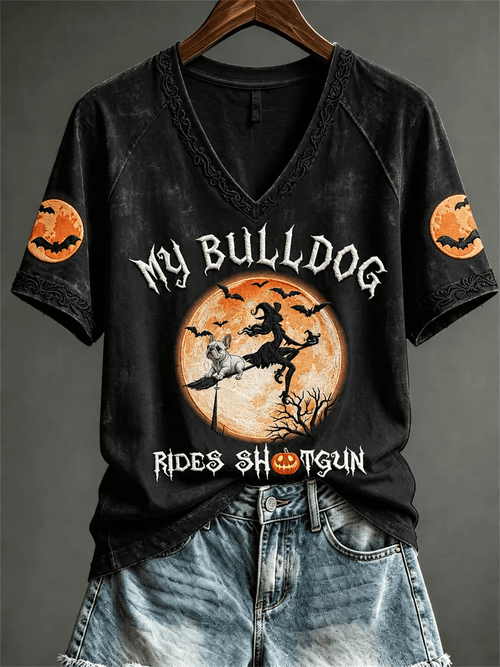 Women's Halloween Witch Print T-shirt