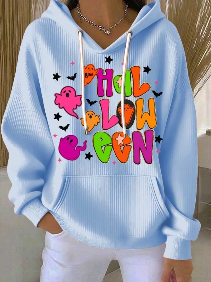 Women's Halloween Ghost Casual Hooded Sweatshirt