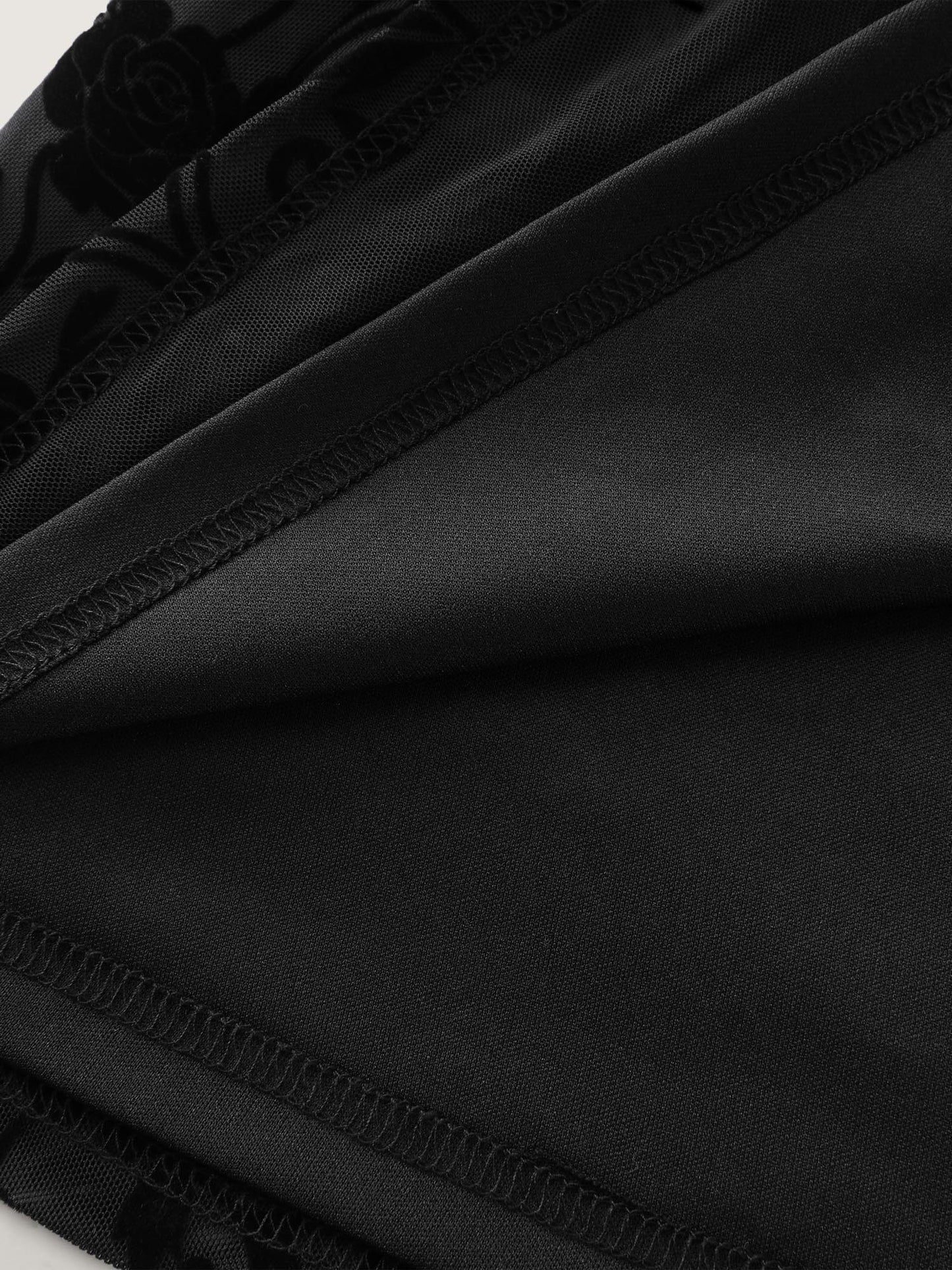 Flocked Spliced Velvety Tie Maxi Dress