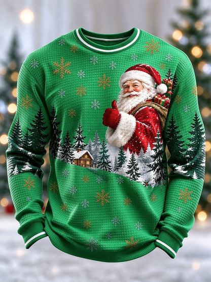 Men's Christmas Waffle Long Sleeve T-Shirt