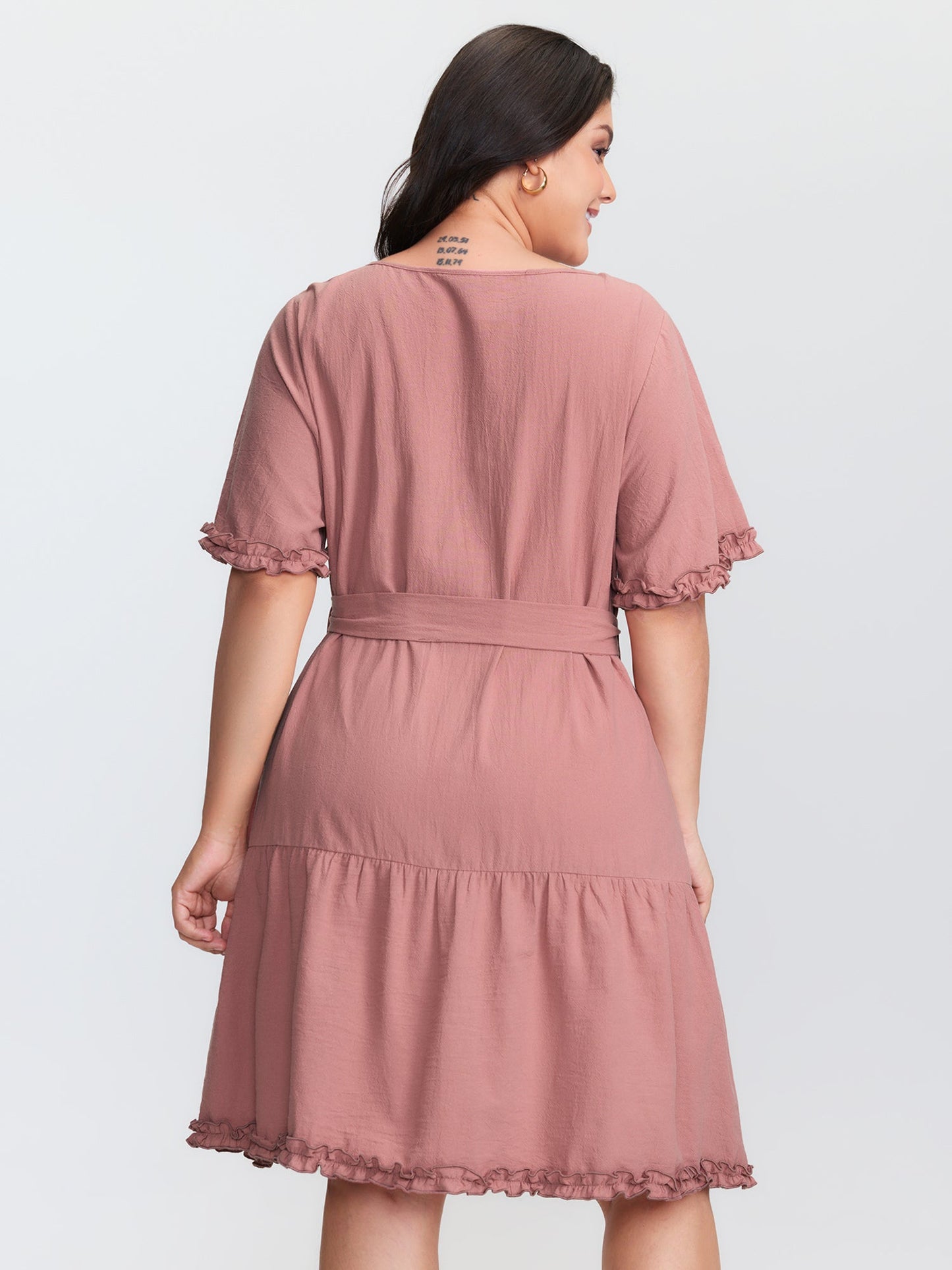 Pure Cotton Waist-Tie Mini Dress