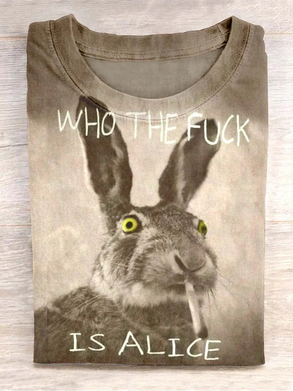 Funny Who The Fuck Art Print Casual Short Sleeve T-shirt