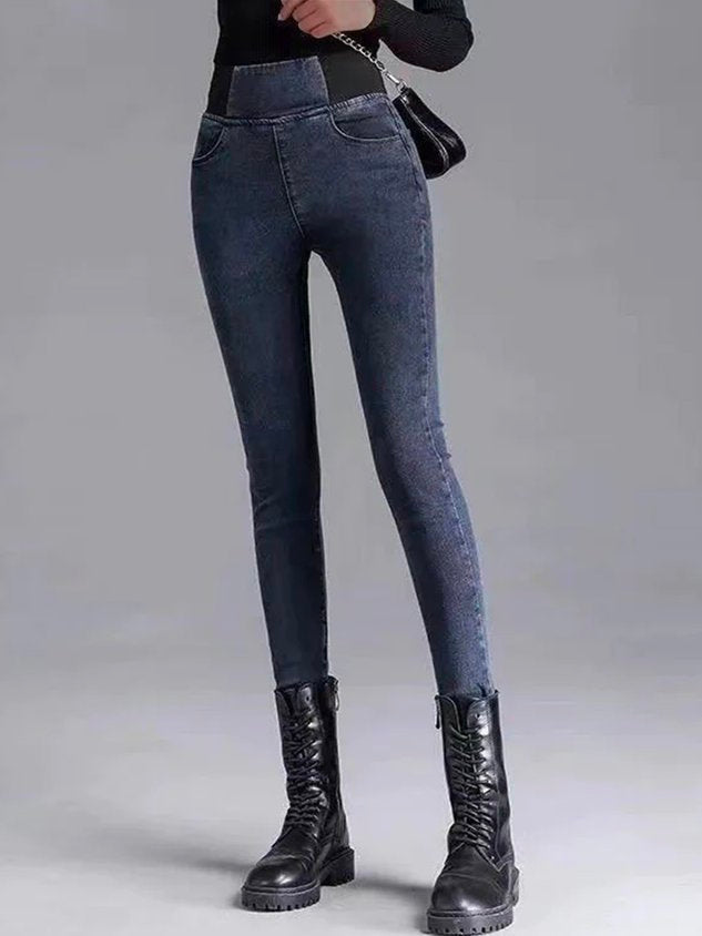 Weit Unifarben Denim Jeans