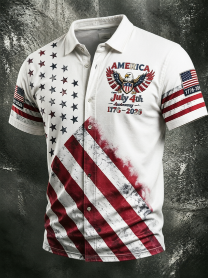 Men'S 250Th Anniversary National Commemorative Casual Printed Shirt