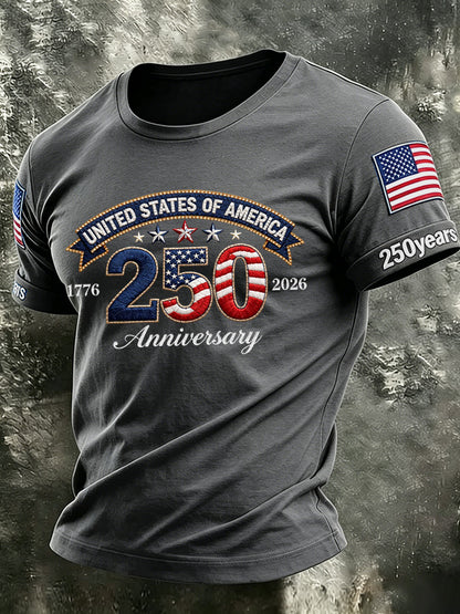 Men'S America Flag Printed Casual T-Shirt