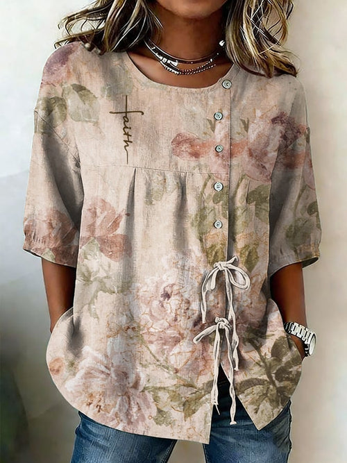 Women's Faith Floral Print Casual Shirt
