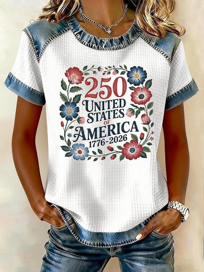 Women's 250th Anniversary American Casual Printed T-Shirt