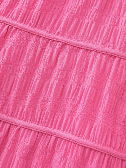 Textured Cinched-Waist Maxi Dress