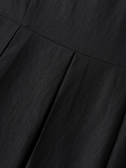 Classic Woven Inner Pleated Midi Dress