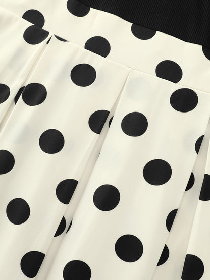 Polka Dot Charm Off-Shoulder Midi Dress