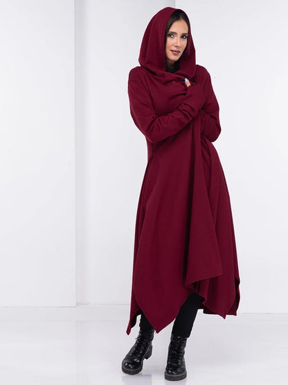 Women's Halloween Asymmetric Witch Long Coat & Cape