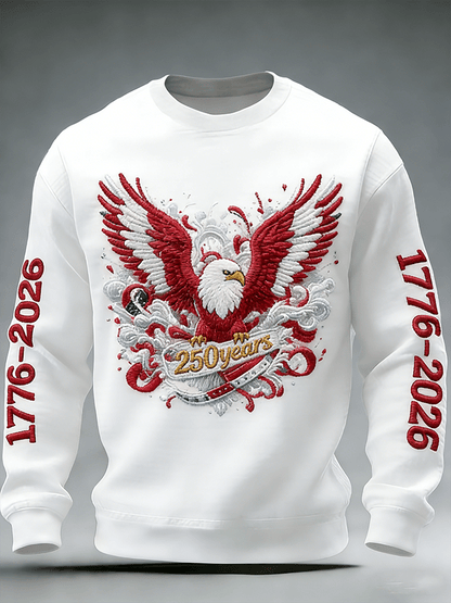 Men's casual hoodie with American 250th anniversary print