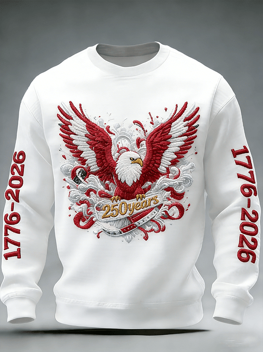 Men's casual hoodie with American 250th anniversary print