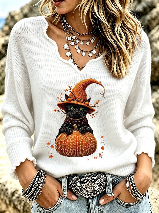 Women's Casual Retro Collar Frayed Edge Top