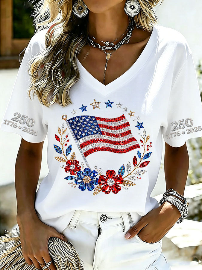 🔥Buy 3 Get 10% Off🔥Women's 250 Year Print Short Sleeve T-shirt