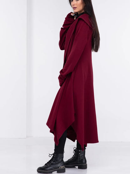 Women's Halloween Asymmetric Witch Long Coat & Cape