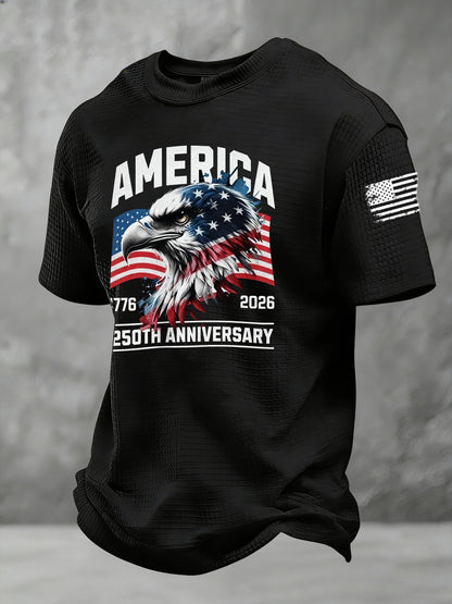 Men's Casual American 250th Anniversary Print T-Shirt