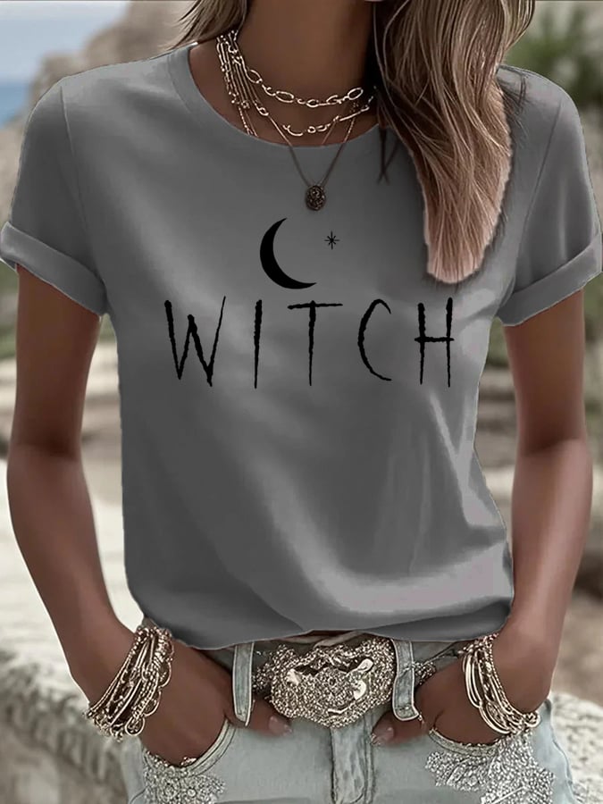 🔥Buy 2 Get 10% Off🔥Women's Witch Print Casual T-shirt
