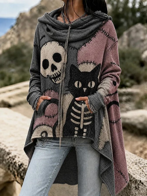 Women's Halloween Cat Print Top