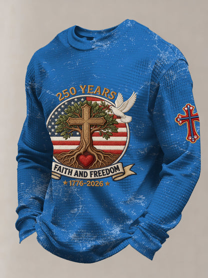 Men's Vintage American Flag Print Top