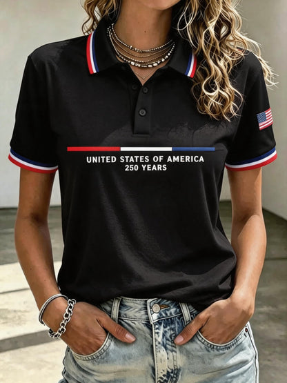 Women'S Independence Day Print Short-Sleeve Top