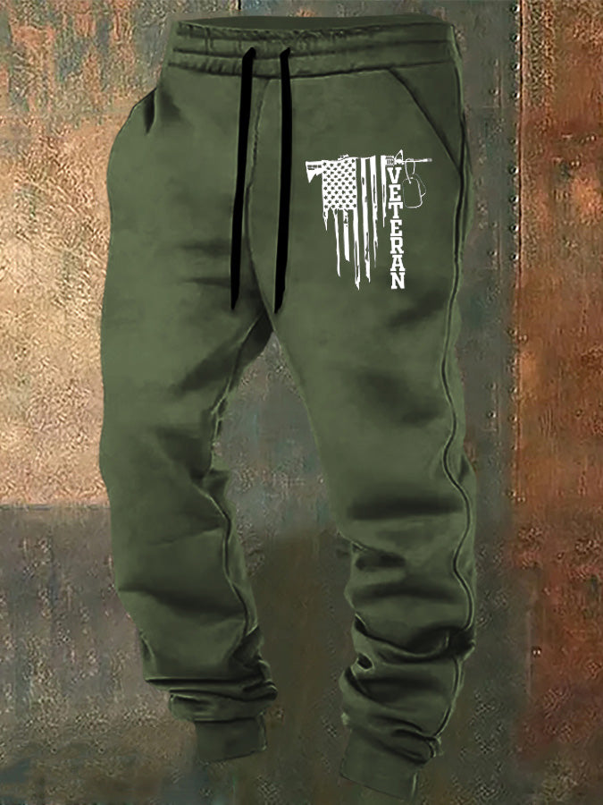 Gun And American Flag Veteran  Pattern Print Casual  Casual Sweatpants