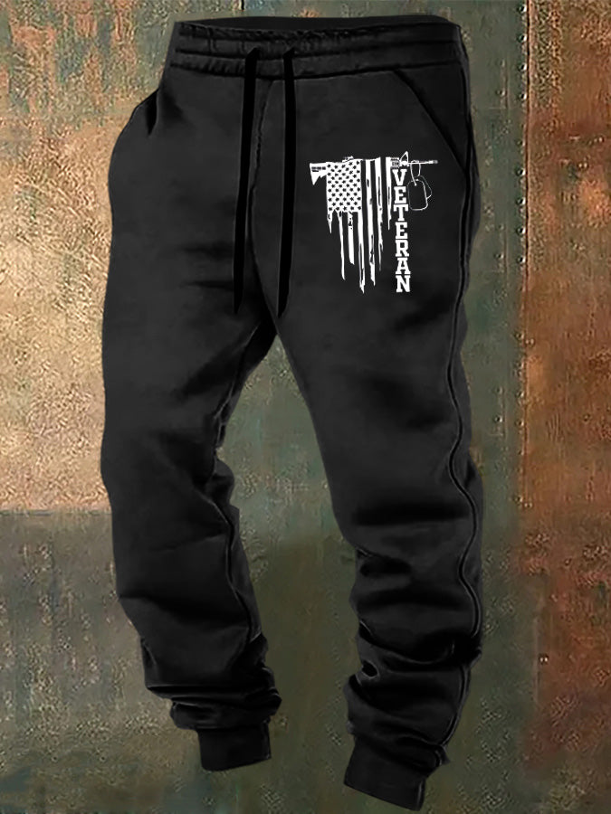 Gun And American Flag Veteran  Pattern Print Casual  Casual Sweatpants