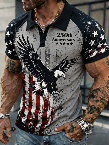 Men's 250th Anniversary Eagle American Flag Polo Shirt