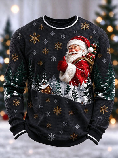 Men's Christmas Waffle Long Sleeve T-Shirt