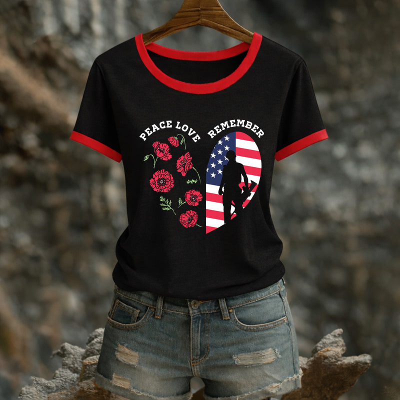 Women's Memorial Day Red Friday Printed T-Shirt