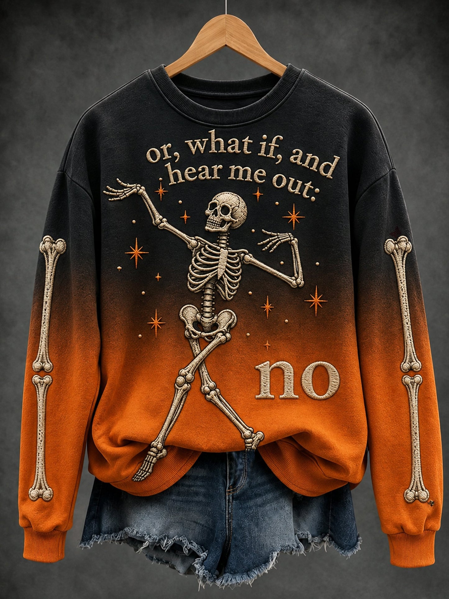 Women's Fun Halloween Skull Sweatshirt