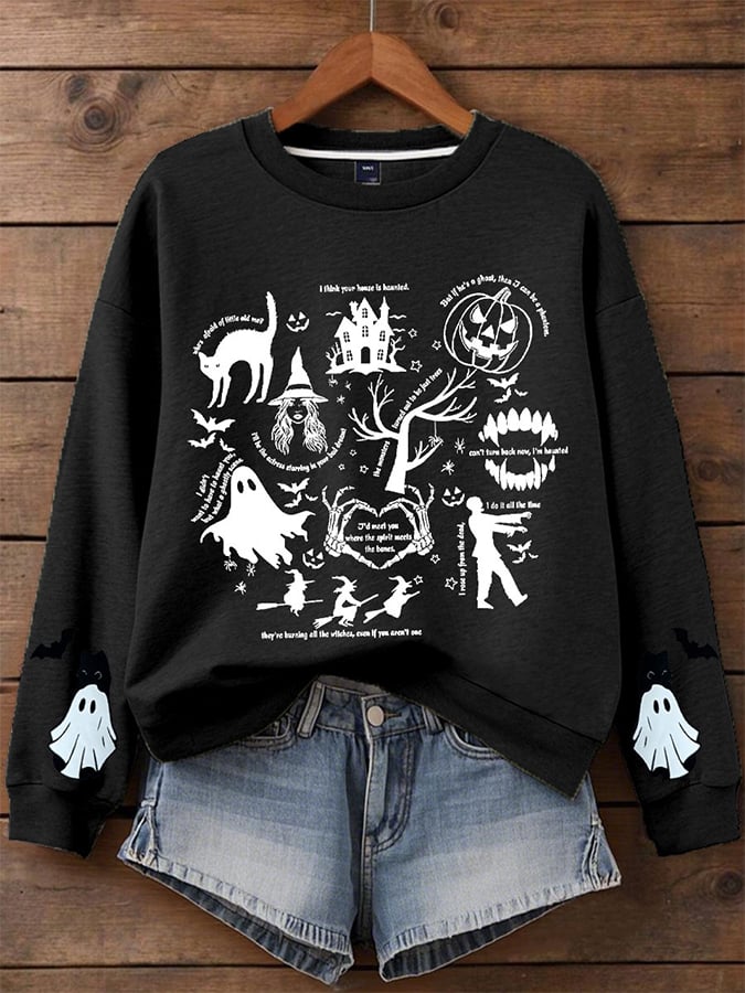 Women's Halloween Print Sweatshirt