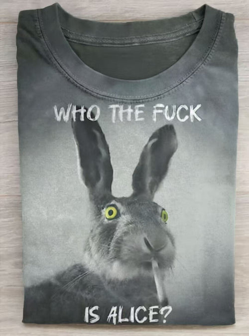 Funny Who The Fuck Art Print Casual Short Sleeve T-shirt