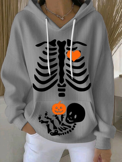 🔥HOT SALE🔥Women's Skeleton Halloween Maternity  Print Sweatshirt