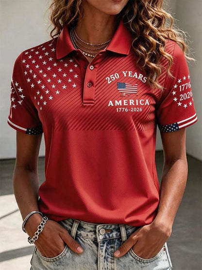Women'S Independence Day Print Short-Sleeve Top