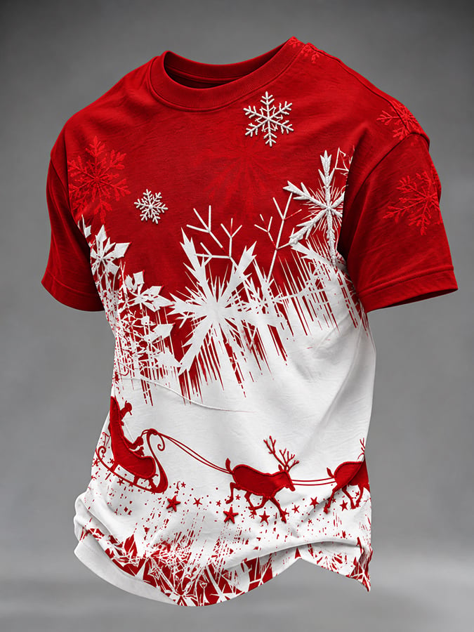 Men'S Casual Christmas Print Top