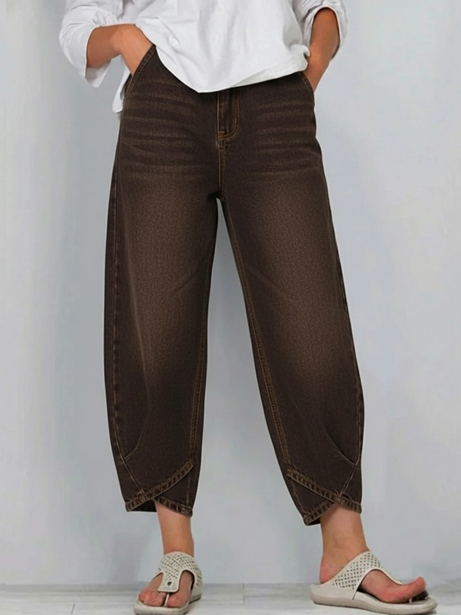 New Arrivals Women's Casual Simple Denim Cotton Pants