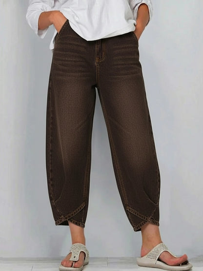 New Arrivals Women's Casual Simple Denim Cotton Pants