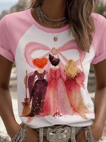 Women's Halloween Witch Art Print T-shirt